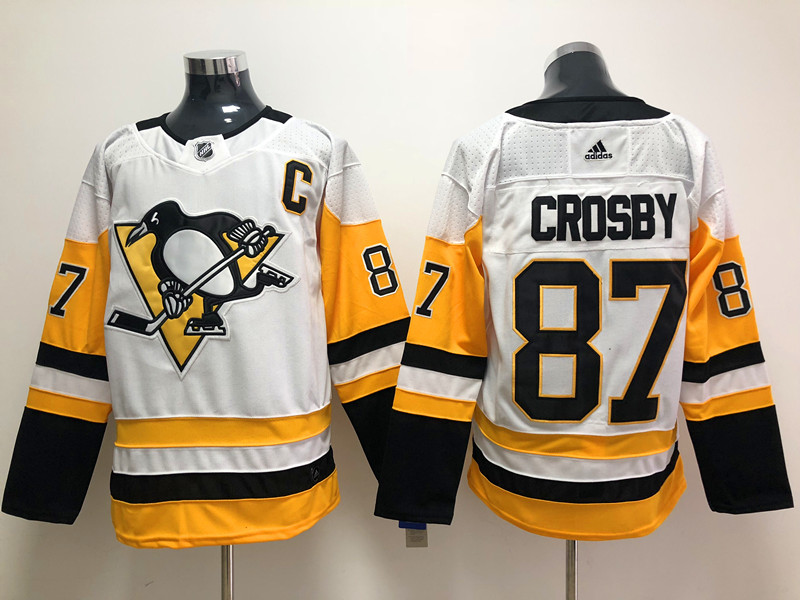 Men's Pittsburgh Penguins sidney crosby #87 White Jersey